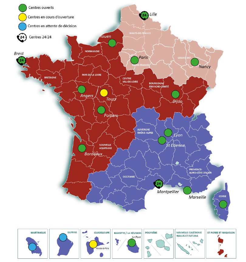 Carte des Centres répondants -3114