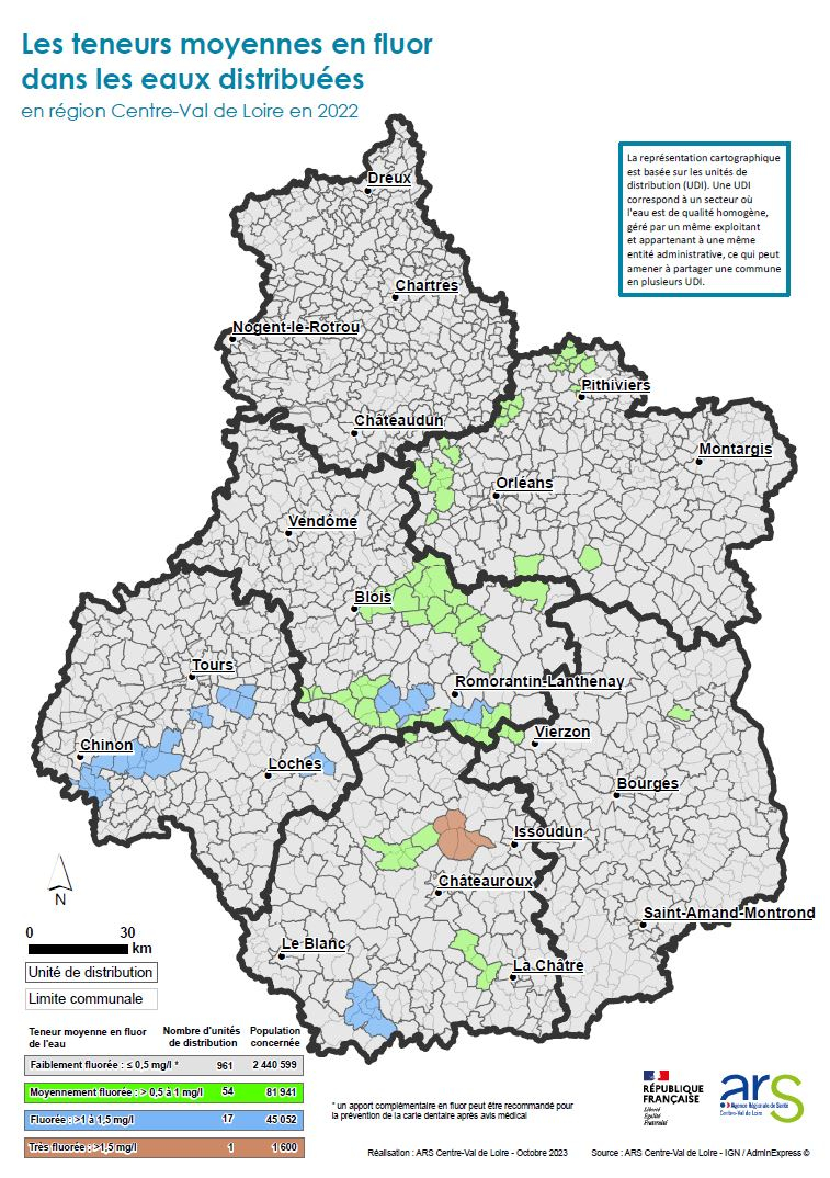 Cartographie fluor 2022 - Région Centre-Val de Loire