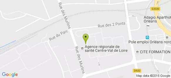 Plan d'accès ARS Centre Val-de-Loire