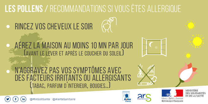Recommandations allergies pollen