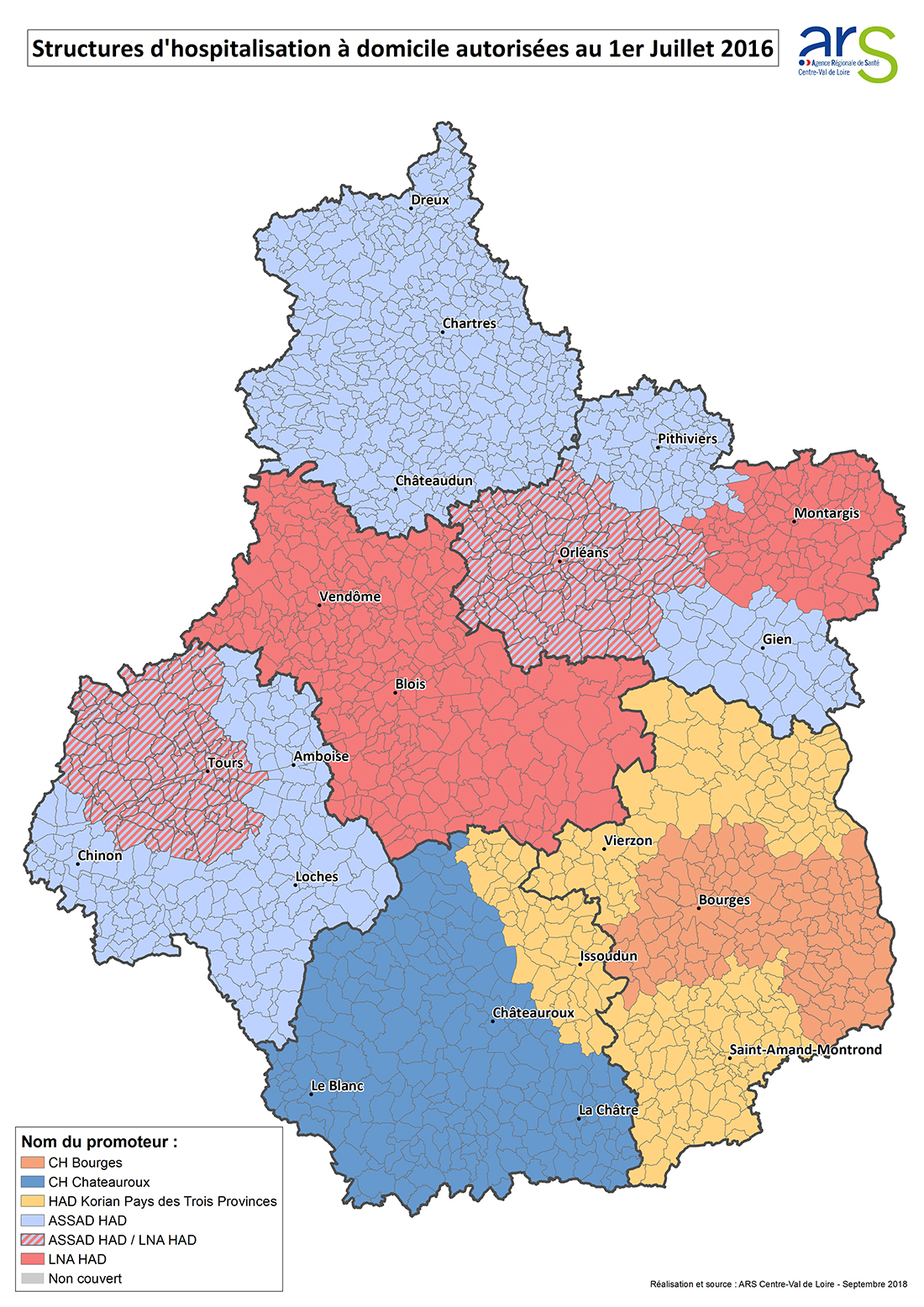 Cartographie HAD Centre-Val de Loire