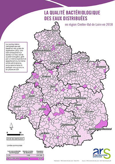 Carte bactériologie - bilan eau 2018