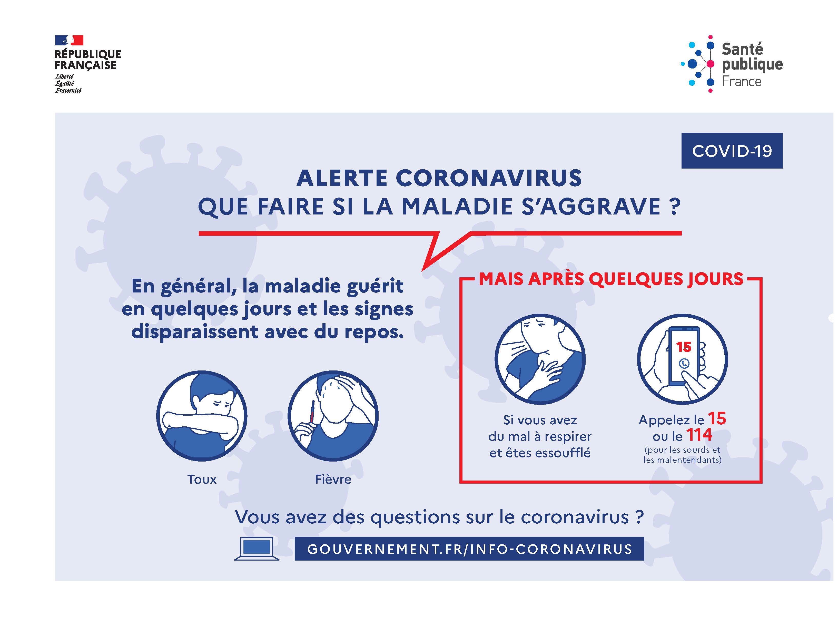 Coronavirus - signes graves