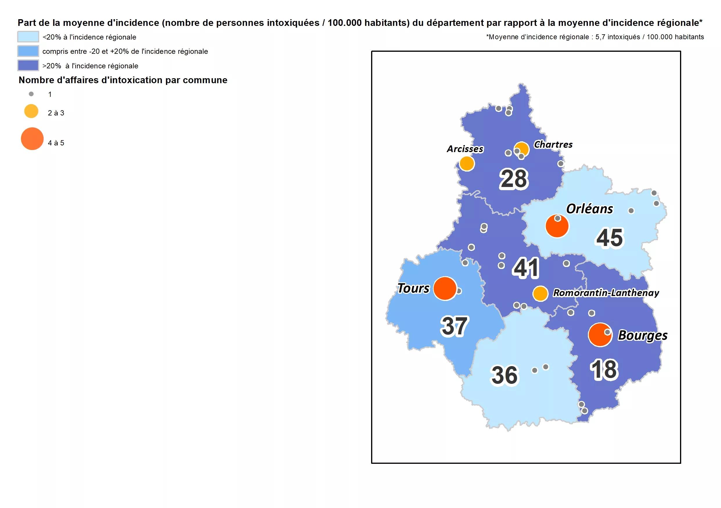 Cartographie des intoxications au CO en région Centre-Val de Loire 